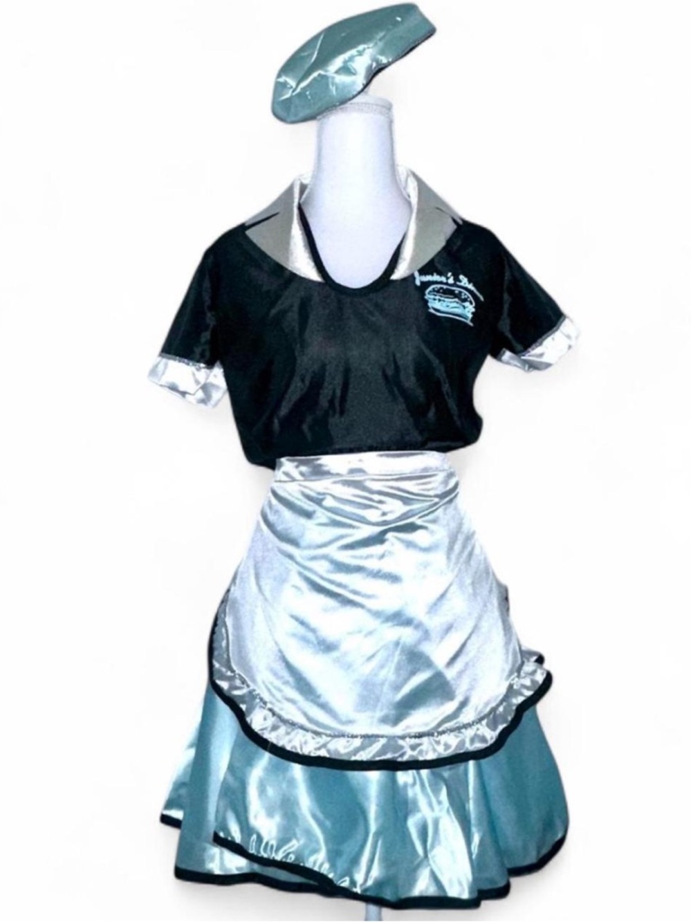 Blue and Black Waitress Costume
